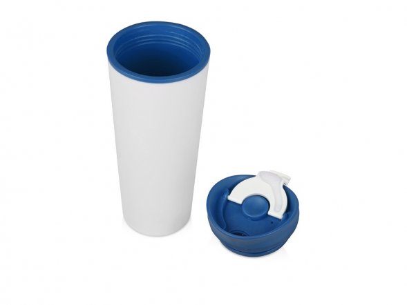 Термокружка Brite 500мл, белый/синий 