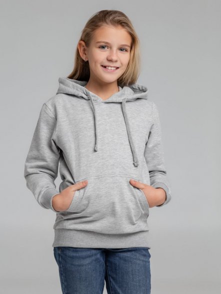 Толстовка с капюшоном детская Kirenga Kids, серый меланж 