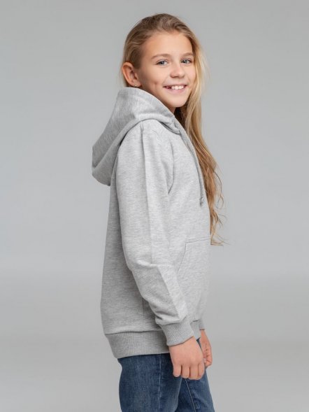 Толстовка с капюшоном детская Kirenga Kids, серый меланж 