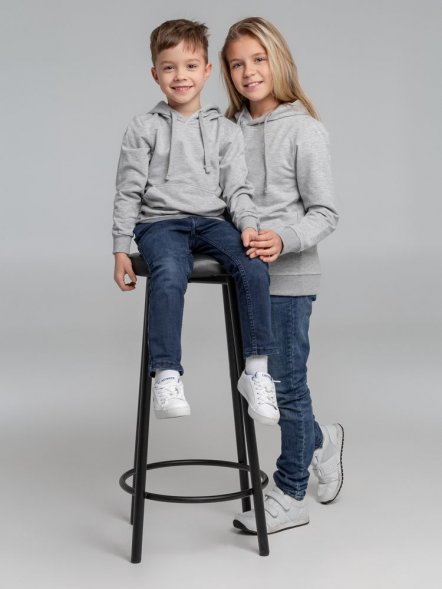 Толстовка с капюшоном детская Kirenga Kids, серый меланж 