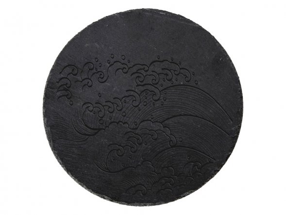 Круглая доска Moon для закусок, сланцевая 25 см 