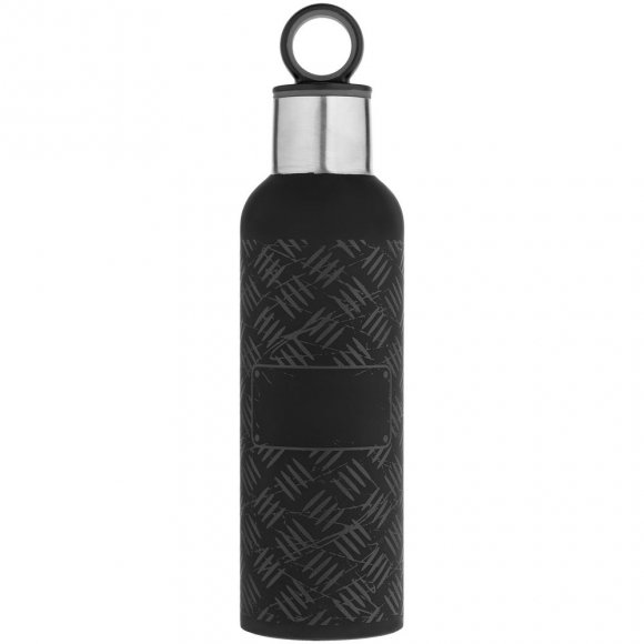 Tермобутылка Hard Work Black, черная 