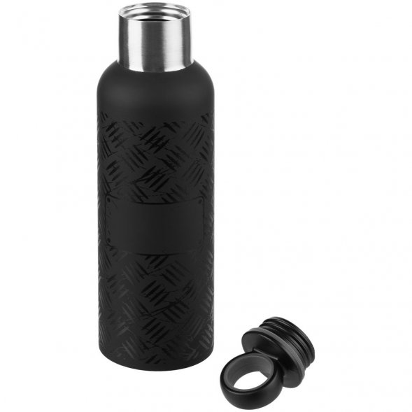 Tермобутылка Hard Work Black, черная 