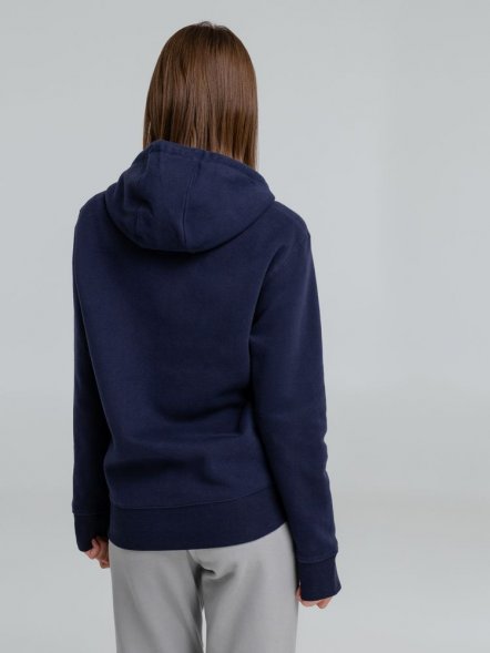 Толстовка на молнии с капюшоном унисекс King, темно-синяя 