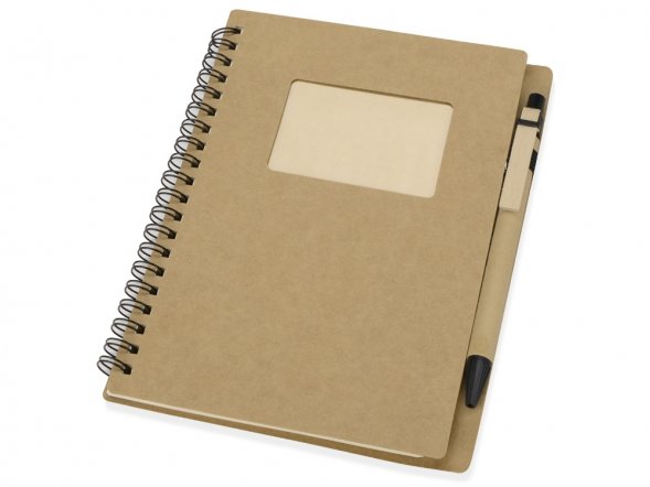 Блокнот Дейзи с ручкой, крафт/черный 