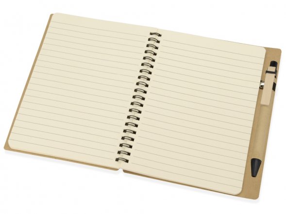 Блокнот Дейзи с ручкой, крафт/черный 