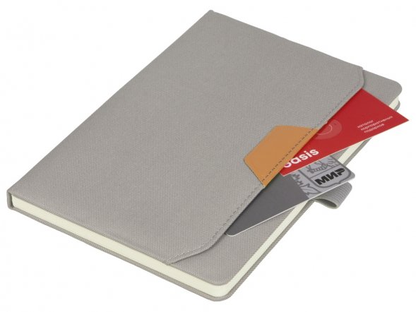 Блокнот А5 из RPET Harvey, 80 листов FSC бумага, серый 