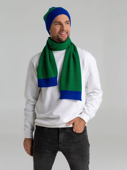 Шарф Snappy, зеленый с синим 