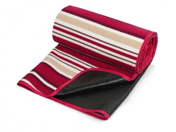 Плед в полоску в сумке Junket, красный 