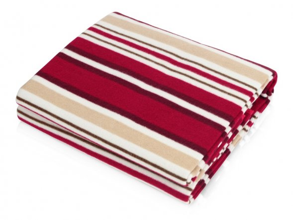 Плед в полоску в сумке Junket, красный 