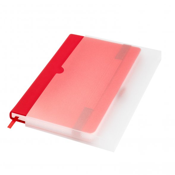 Ежедневник Alpha недатированный, красный/серый 