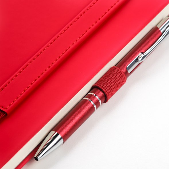 Ежедневник Alpha недатированный, красный/серый 