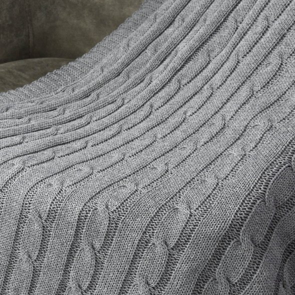 Плед Fado вязаный, серый (без подарочной коробки) 