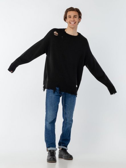 Джемпер оверсайз унисекс Grunge, черный 