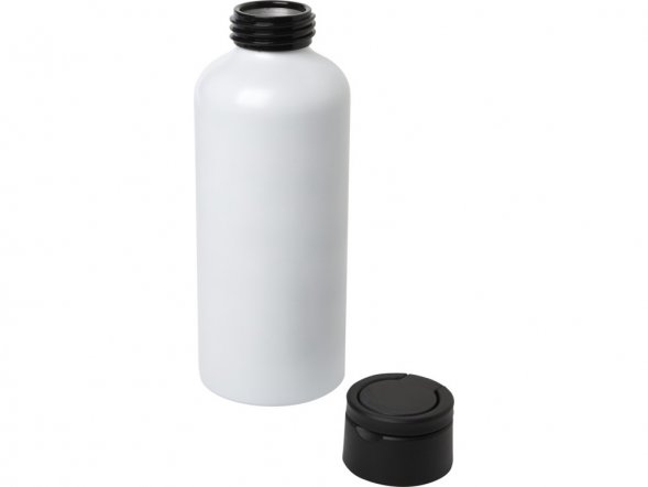 Trinity бутылка для воды из переработанного алюминия, сертифицированного согласно RCS, объемом 600 мл, с крышкой из переработ - Белый 