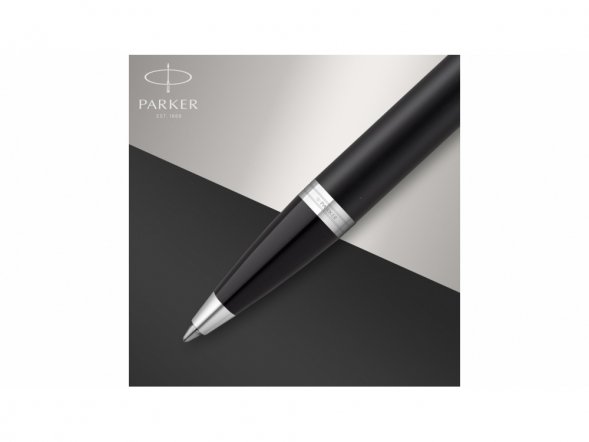 Шариковая ручка Parker IM Mat Black CT лак матовый, стержень: M, цвет чернил: blue, в подарочной упаковке. 