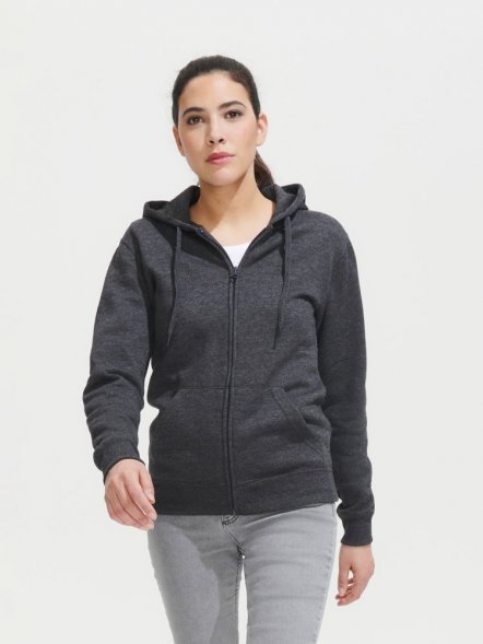 Толстовка женская на молнии с капюшоном Seven Women, темно-синяя 