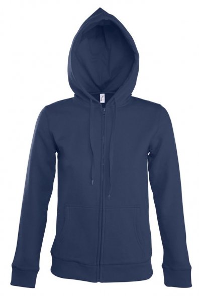 Толстовка женская на молнии с капюшоном Seven Women, темно-синяя 
