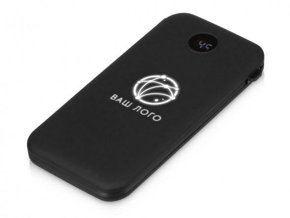 Внешний беспроводной аккумулятор с подсветкой лого Astro, 10000 mAh, черный 