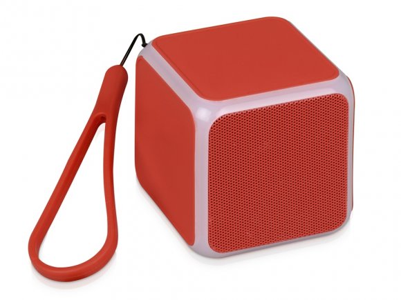 Портативная колонка Cube с подсветкой, красный 