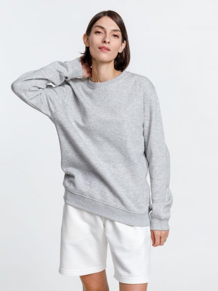 Свитшот унисекс Delta, серый меланж 