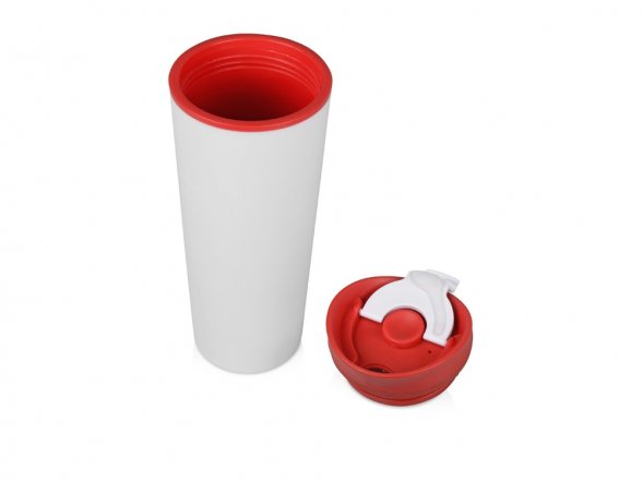 Термокружка Brite 500мл, белый/красный 