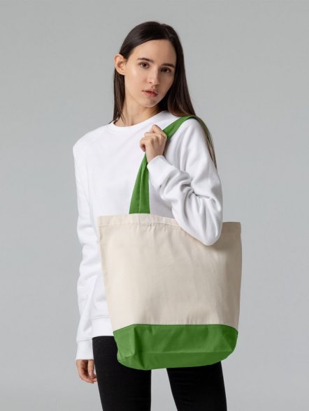 Холщовая сумка Shopaholic, ярко-зеленая 