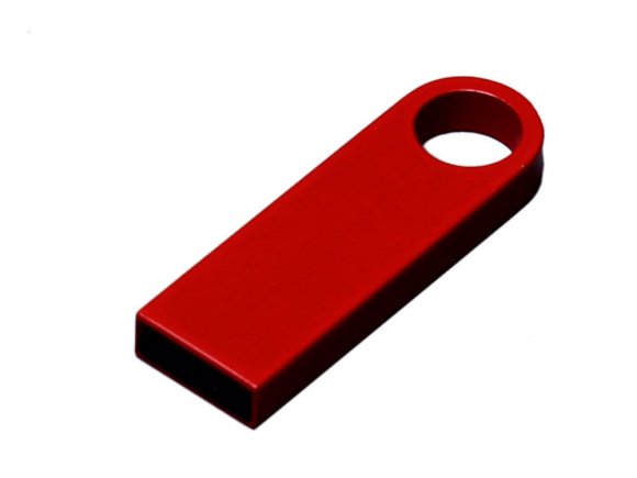 USB 2.0-флешка на 128 Гб с мини чипом и круглым отверстием, красный 