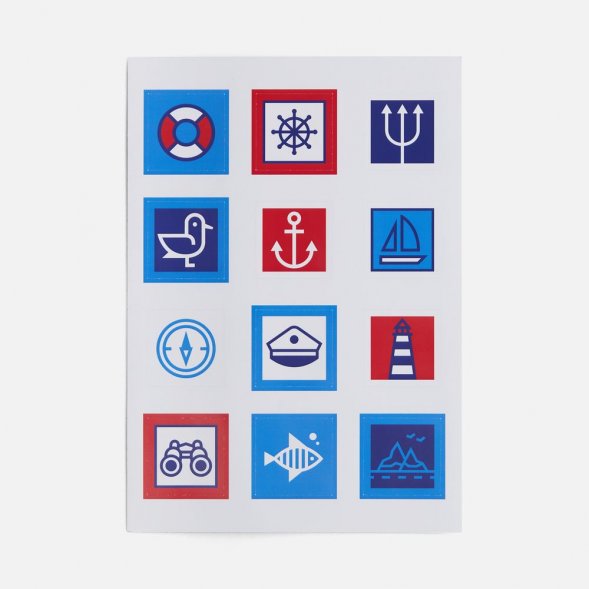 Стикерпак бумажный Industry, море 