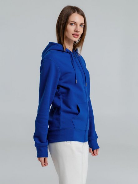 Толстовка на молнии с капюшоном унисекс King, ярко-синяя 