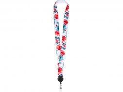 Ланъярд 2,5 см с ретрактором, черный