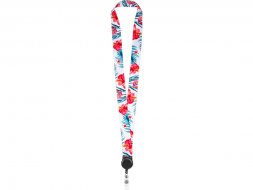 Ланъярд 2,5 см с ретрактором, черный