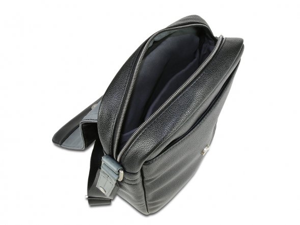 Сумка наплечная BUGATTI Moto D, чёрная, полиуретан, 25х8х30 см, 4 л 