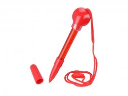 Ручка шариковая с мыльными пузырями, красный