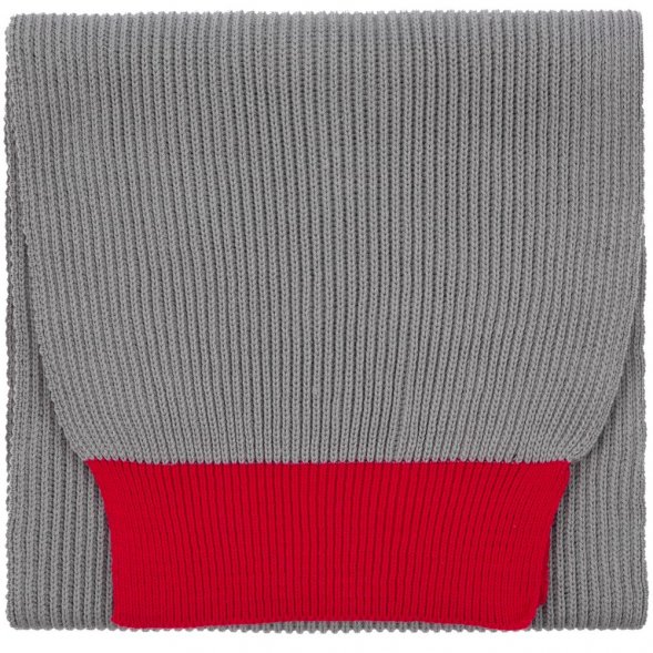 Шарф Snappy, светло-серый с красным 