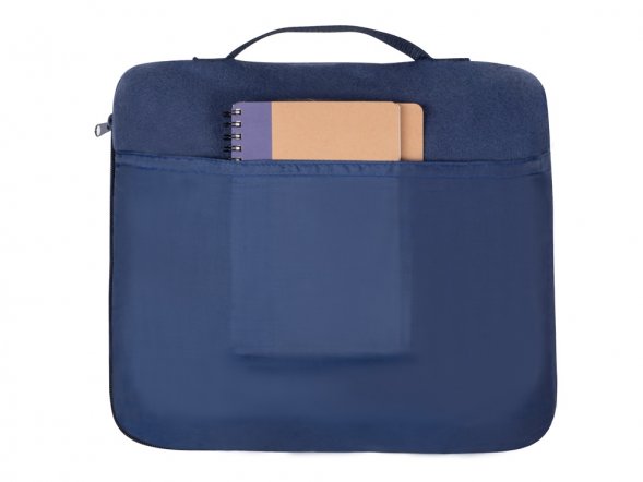 Плед для путешествий Flight в чехле с ручкой и карманом, темно-синий (P) 