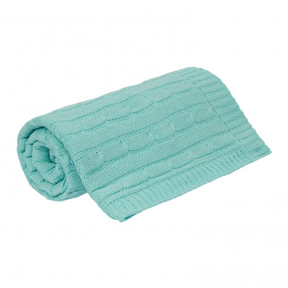 Плед Fado вязаный, аква (без подарочной коробки) 