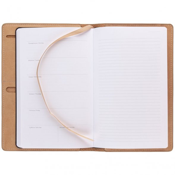 Еженедельник-портфолио Remini, недатированный, бежевый 