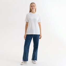 Футболка унисекс KRIS, 100% хлопок, 150 гр., белая (теплого оттенка)