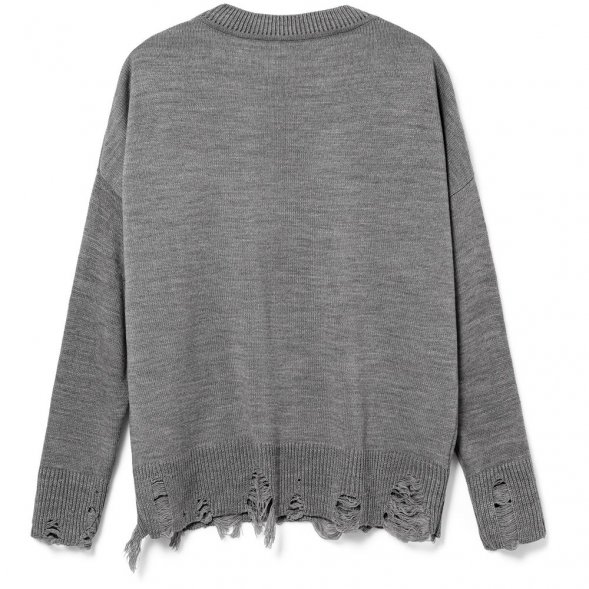 Джемпер оверсайз унисекс Grunge, серый 