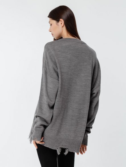 Джемпер оверсайз унисекс Grunge, серый 