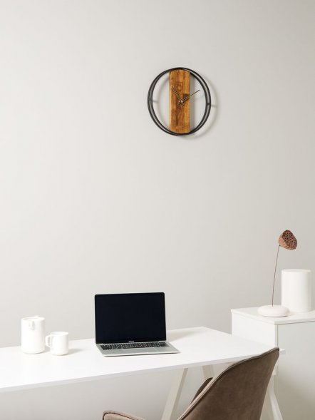 Часы Woodix, черные с коричневым 