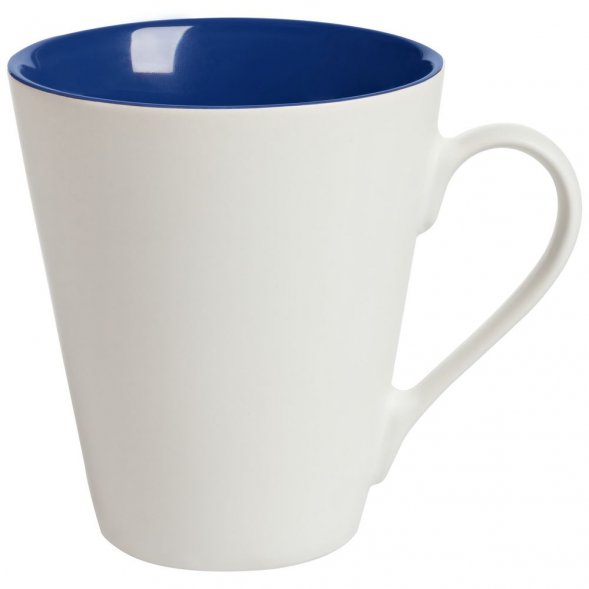Кружка New Bell матовая, белая с синим 