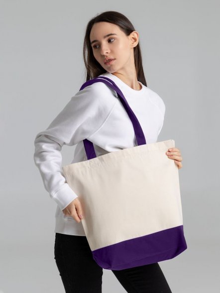 Холщовая сумка Shopaholic, фиолетовая 