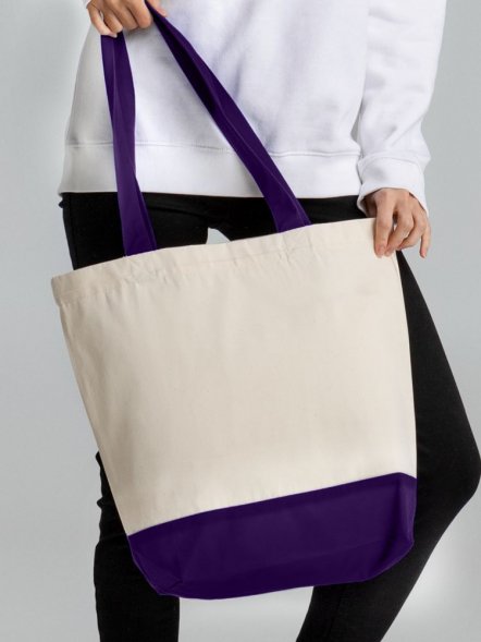 Холщовая сумка Shopaholic, фиолетовая 