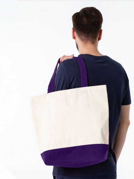 Холщовая сумка Shopaholic, фиолетовая 