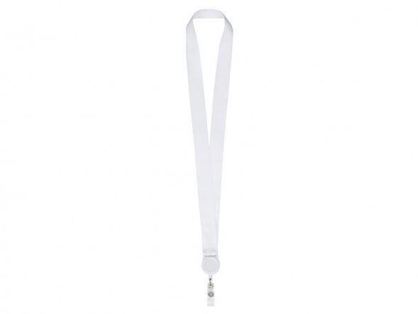 Ланъярд 2,5 см с ретрактором, белый 