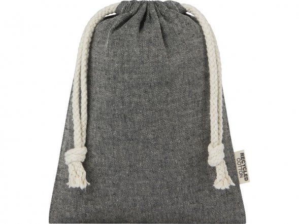 Маленькая подарочная сумка Pheebs объемом 0,5 л из хлопка плотностью 150 г/м2, черный 