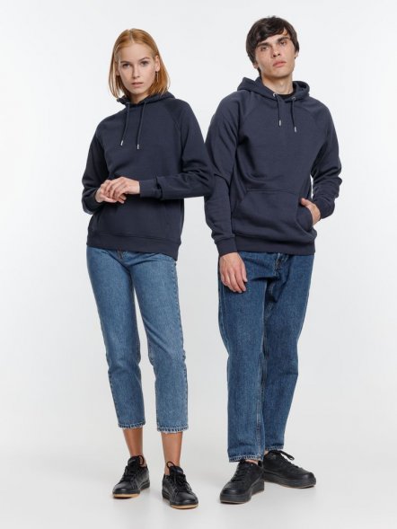 Толстовка унисекс Stellar, темно-синяя 