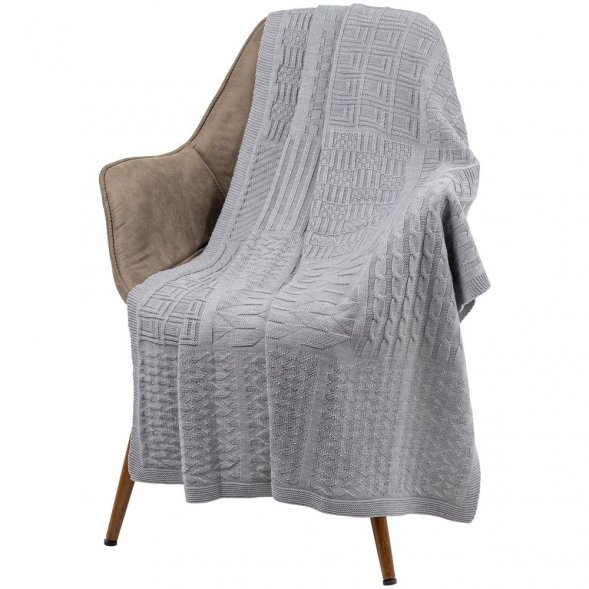 Плед Snippet, светло-серый меланж 